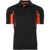 Custom Mens Two-Tone Avenger Polo Black/ Orange