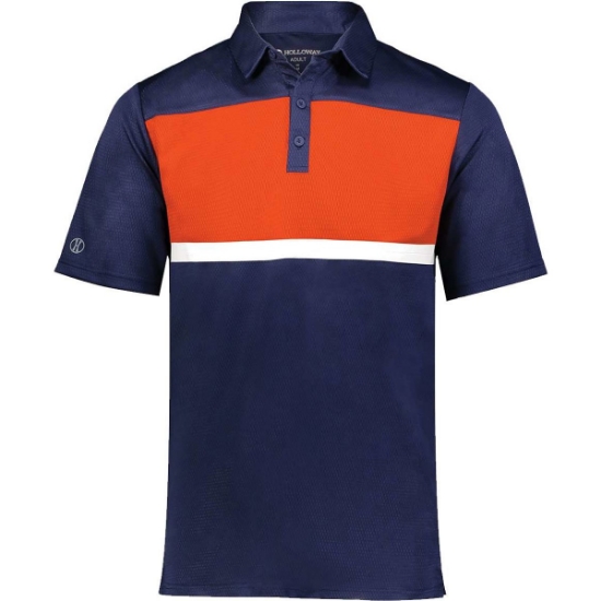 Custom Mens Dry-Excel™ Prism Bold Polo Navy/ Orange