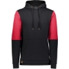 Custom Mens All-American Team Fleece Colorblocked Hooded Sweatshirt Black/ Scarlet Heather