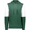 Custom Mens All-American Team Fleece Colorblocked Hooded Sweatshirt Dark Green Heather/ White