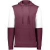 Custom Mens All-American Team Fleece Colorblocked Hooded Sweatshirt Maroon Heather/ White