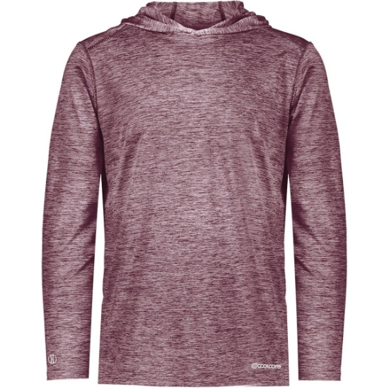 Custom Mens Electrify CoolCore® Hooded Sweatshirt Maroon Heather