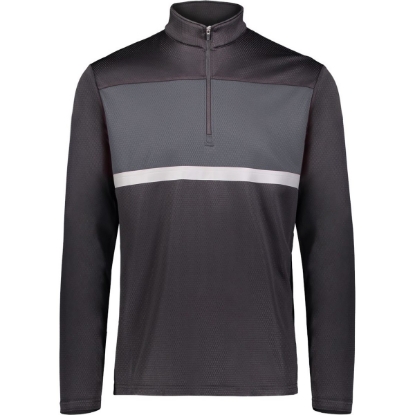 Custom Mens Dry-Excel™ Prism Bold Quarter-Zip Pullover Black/ Carbon