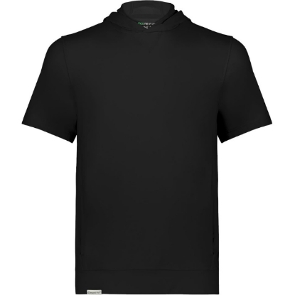 Custom Youth Eco Revive™ Ventura Soft Knit Short Sleeve Hooded Sweatshirt Black