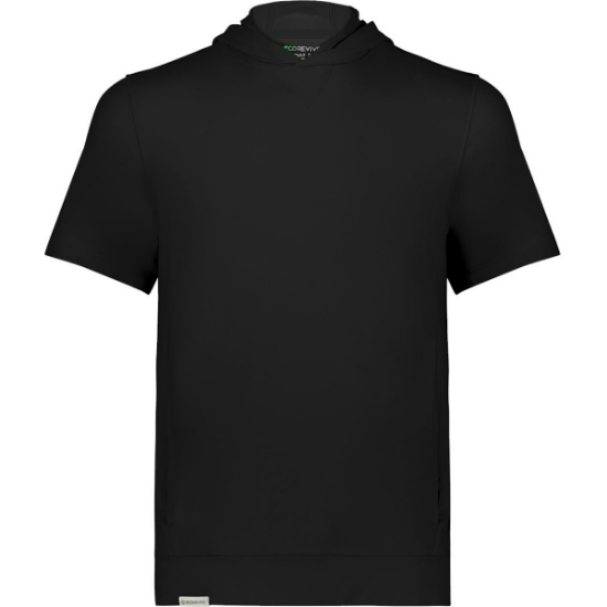 Custom Youth Eco Revive™ Ventura Soft Knit Short Sleeve Hooded Sweatshirt Black