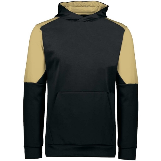 Custom Youth Blue Chip Hooded Sweatshirt Black/ Vegas Gold