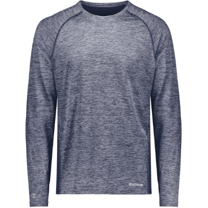 Custom Youth Electrify CoolCore® Long Sleeve T-Shirt Navy Heather