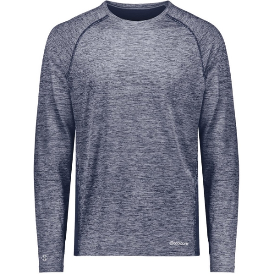 Custom Youth Electrify CoolCore® Long Sleeve T-Shirt Navy Heather