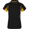 Custom Womens Two-Tone Avenger Polo Black/ Light Gold