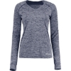 Custom Womens Electrify CoolCore® Long Sleeve V-Neck T-Shirt Navy Heather