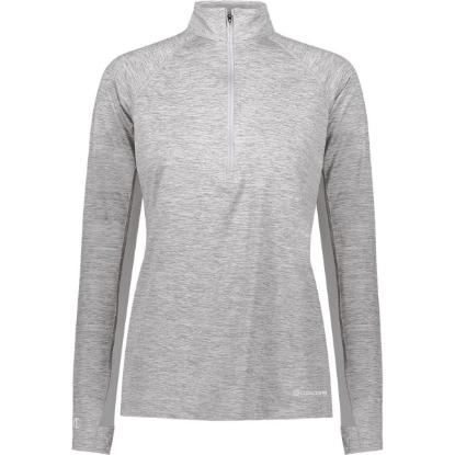 Custom Womens Electrify CoolCore® Quarter-Zip Pullover Athletic Grey Heather