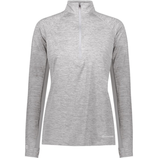 Custom Womens Electrify CoolCore® Quarter-Zip Pullover Athletic Grey Heather