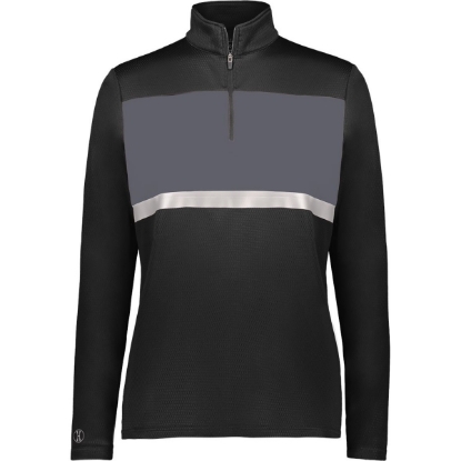 Custom Womens Prism Bold Quarter-Zip Pullover Black/ Carbon