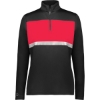 Custom Womens Prism Bold Quarter-Zip Pullover Black/ Scarlet