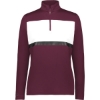 Custom Womens Prism Bold Quarter-Zip Pullover Maroon/ White