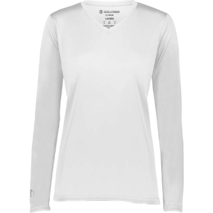 Custom Womens Momentum Long Sleeve V-Neck T-Shirt White