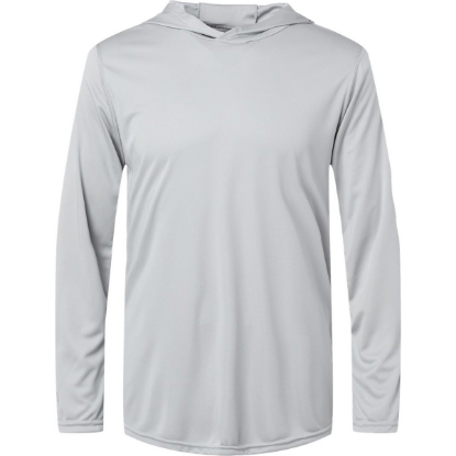 Custom Mens Momentum Hooded Long Sleeve T-Shirt Silver