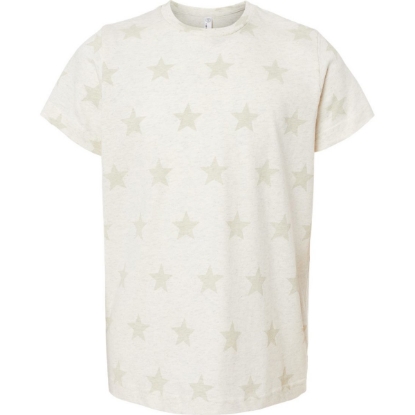 Custom Youth Star Print Tee Natural Heather Star