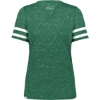 Custom Womens Eco Revive™ Monterey V-Neck T-Shirt Dark Green Heather/ White