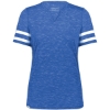 Custom Womens Eco Revive™ Monterey V-Neck T-Shirt Royal Heather/ White