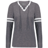 Custom Womens Eco Revive™ Monterey Long Sleeve V-Neck T-Shirt Carbon Heather/ Athletic Heather