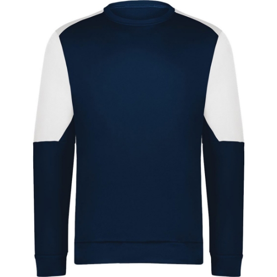 Custom Mens Momentum Team Crewneck Sweatshirt Navy/ White
