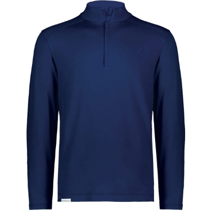 Custom Unisex Eco Revive™ Ventura Soft Knit Quarter-Zip Pullover Navy