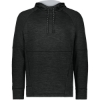 Custom Mens All-Pro Performance Fleece Hooded Sweatshirt Black Heather/ Silver