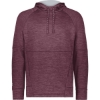 Custom Mens All-Pro Performance Fleece Hooded Sweatshirt Maroon Heather/ Silver