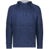 Custom Mens All-Pro Performance Fleece Hooded Sweatshirt Navy Heather/ Silver
