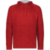 Custom Mens All-Pro Performance Fleece Hooded Sweatshirt Scarlet Heather/ Silver