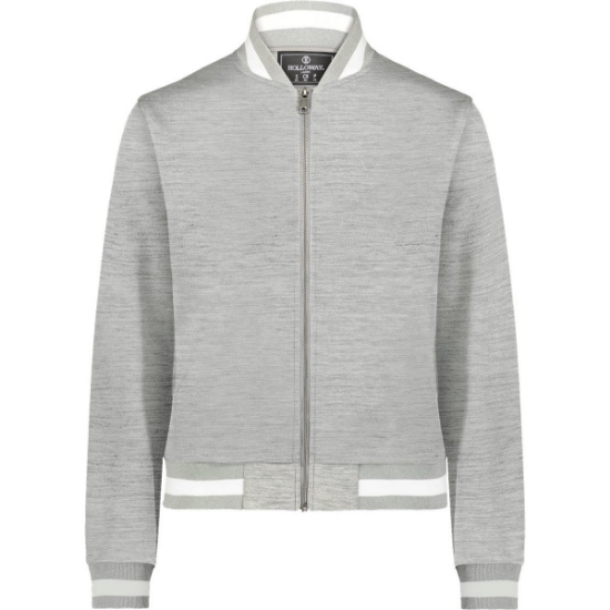 Custom Womens V-Street Full-Zip Jacket Athletic Heather/ White