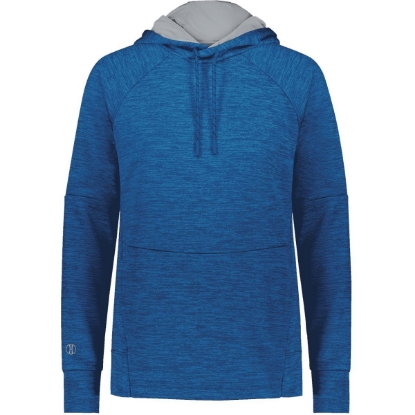 Custom Womens All-Pro Performance Fleece Hooded Sweatshirt Royal Heather/ Silver