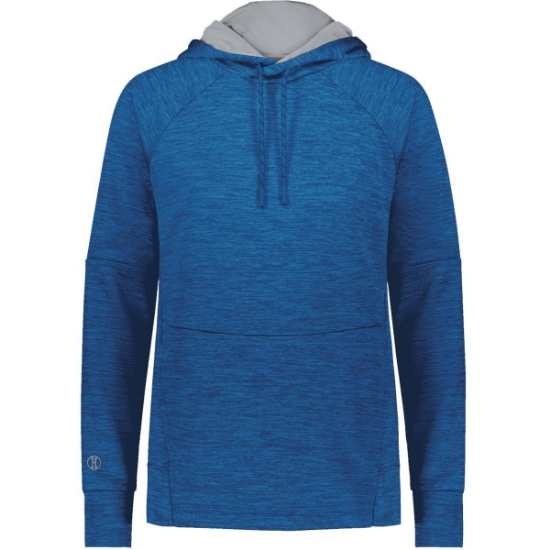 Custom Womens All-Pro Performance Fleece Hooded Sweatshirt Royal Heather/ Silver
