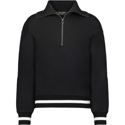 Custom Womens Heritage Prep Quarter-Zip Pullover Black/ Vanilla
