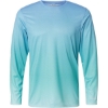 Custom Unisex Barbados Performance Pin Dot Long Sleeve T-Shirt Blue Mist/ Light Teal