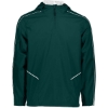 Custom Mens Wizard Quarter-Zip Hooded Pullover Dark Green/ White