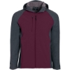 Custom Mens Raider Hooded Soft Shell Jacket Carbon Print/ Maroon