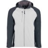 Custom Mens Raider Hooded Soft Shell Jacket Carbon Print/ White