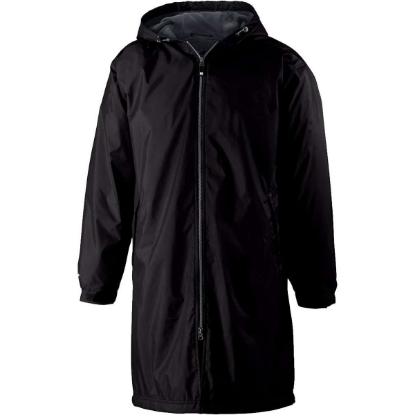 Custom Mens Conquest Long Length Hooded Jacket Black