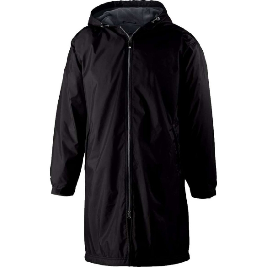 Custom Mens Conquest Long Length Hooded Jacket Black