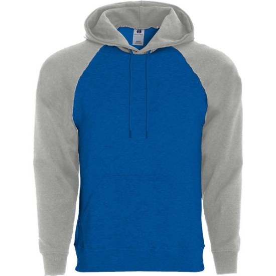 Custom Mens Athletic Fleece Banner Hooded Sweatshirt Royal/ Athletic Heather