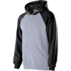 Custom Youth Cotton/Poly Fleece Banner Hooded Sweatshirt Athletic Heather/ Black