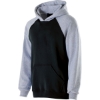 Custom Youth Cotton/Poly Fleece Banner Hooded Sweatshirt Black/ Athletic Heather