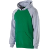 Custom Youth Cotton/Poly Fleece Banner Hooded Sweatshirt Kelly/ Athletic Heather