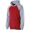 Custom Youth Cotton/Poly Fleece Banner Hooded Sweatshirt Red/ Athletic Heather
