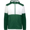 Custom Mens SeriesX Hooded Jacket Dark Green/ White