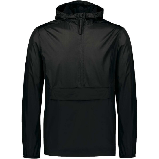 Custom Mens Packable Quarter-Zip Jacket Black