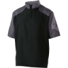 Custom Unisex Raider Short Sleeve Quarter-Zip Pullover Carbon Print/ Black