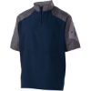 Custom Unisex Raider Short Sleeve Quarter-Zip Pullover Carbon Print/ Navy